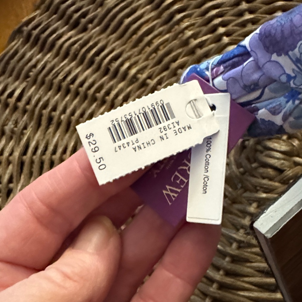 J. Crew Elegant Floral Headband in Purple and Blue - Picture 4 of 8